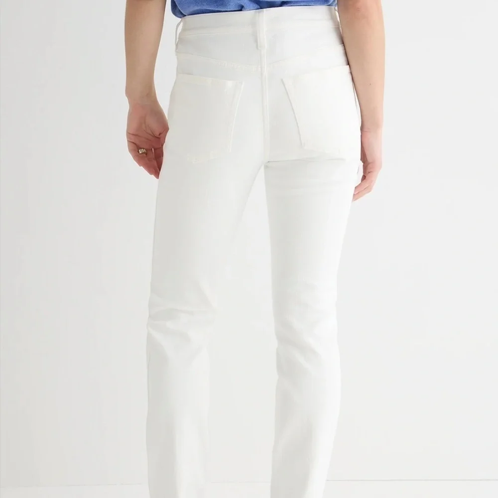 J crew 9” vintage slim straight jeans white